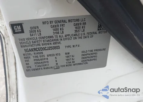 2012 Buick Enclave Leather from USA, damaged, VIN 5GAKRCED9CJ250803